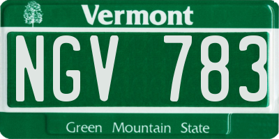 VT license plate NGV783