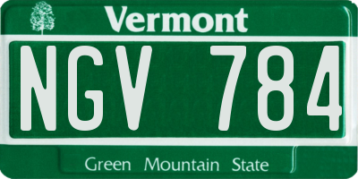 VT license plate NGV784