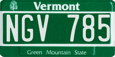 VT license plate NGV785