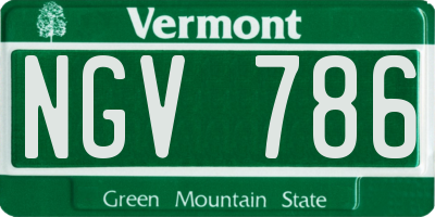 VT license plate NGV786
