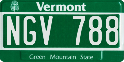 VT license plate NGV788