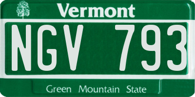 VT license plate NGV793