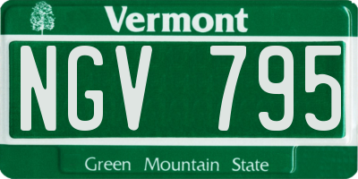 VT license plate NGV795