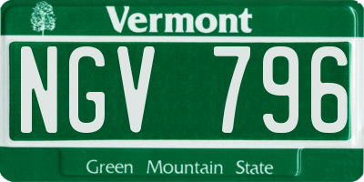 VT license plate NGV796