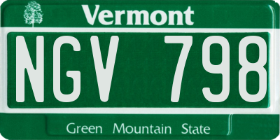 VT license plate NGV798