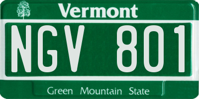 VT license plate NGV801