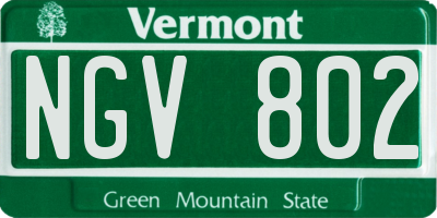 VT license plate NGV802