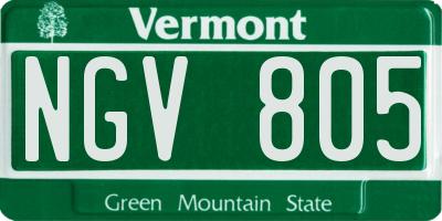 VT license plate NGV805