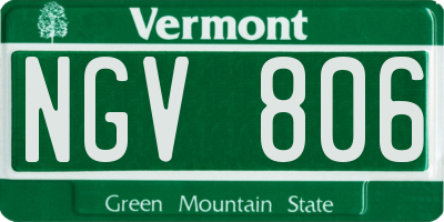 VT license plate NGV806