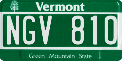 VT license plate NGV810