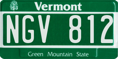 VT license plate NGV812