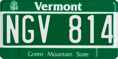 VT license plate NGV814
