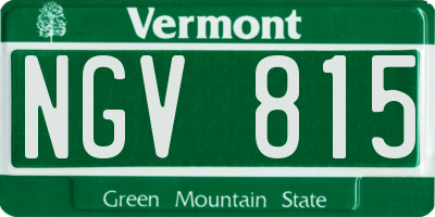 VT license plate NGV815