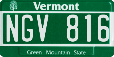 VT license plate NGV816