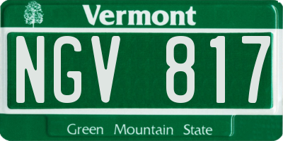 VT license plate NGV817