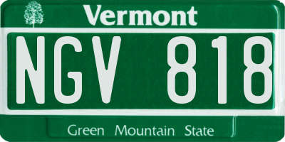 VT license plate NGV818