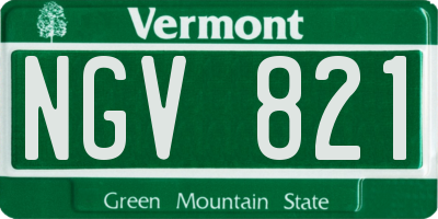 VT license plate NGV821