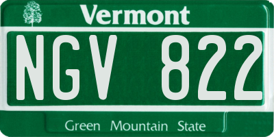VT license plate NGV822