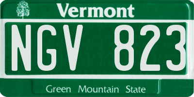 VT license plate NGV823