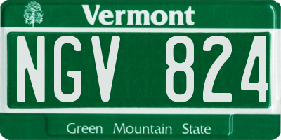 VT license plate NGV824