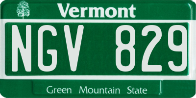 VT license plate NGV829