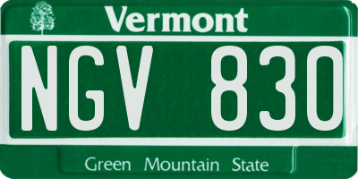 VT license plate NGV830