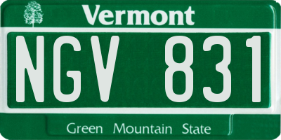 VT license plate NGV831