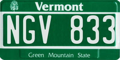 VT license plate NGV833