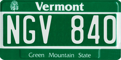 VT license plate NGV840