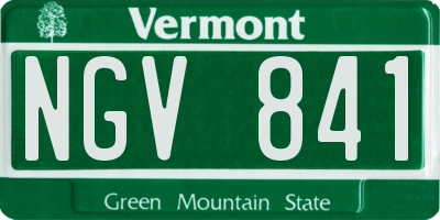 VT license plate NGV841