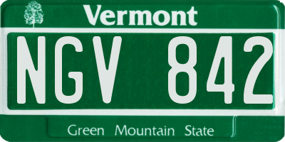 VT license plate NGV842