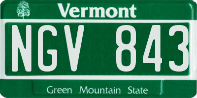 VT license plate NGV843