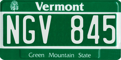 VT license plate NGV845