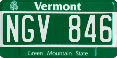 VT license plate NGV846
