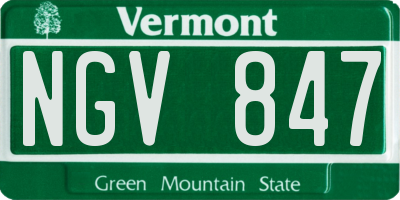 VT license plate NGV847