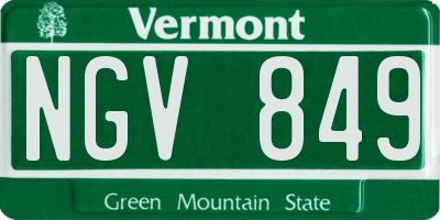 VT license plate NGV849
