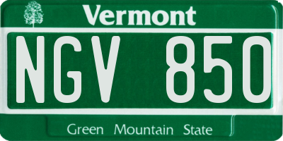 VT license plate NGV850