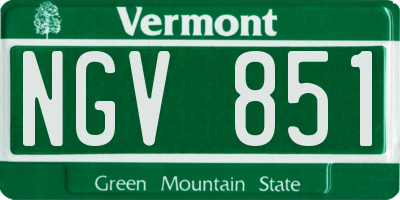 VT license plate NGV851