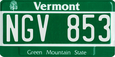 VT license plate NGV853