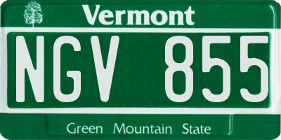VT license plate NGV855