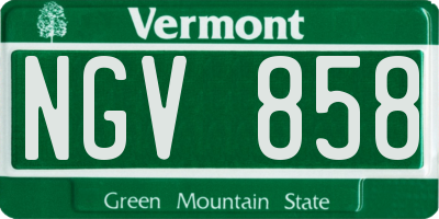 VT license plate NGV858
