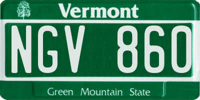 VT license plate NGV860