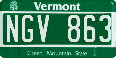 VT license plate NGV863