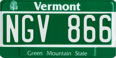 VT license plate NGV866