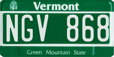 VT license plate NGV868