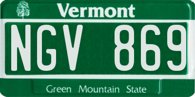 VT license plate NGV869