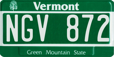 VT license plate NGV872
