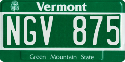 VT license plate NGV875