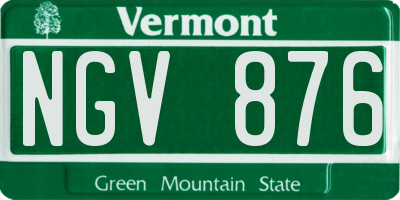 VT license plate NGV876