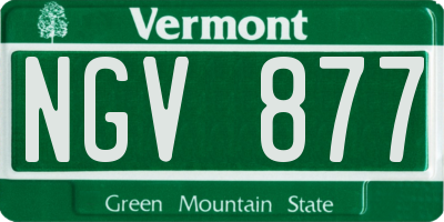VT license plate NGV877